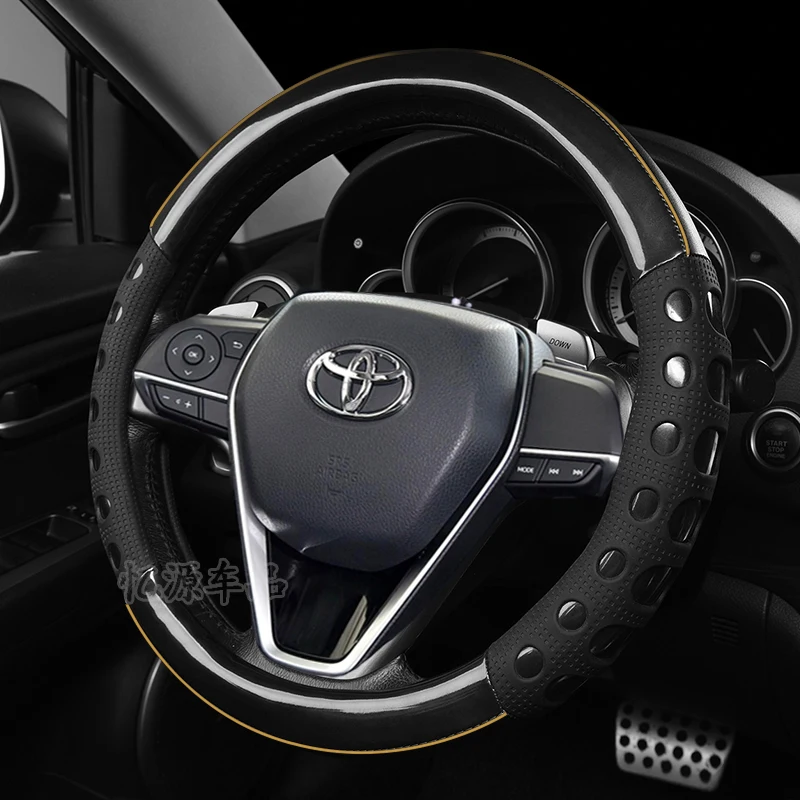 

Universal O-type Carbon Fiber Sports style non-slip Car Steering Wheel Cover For Toyota Camry Avalon Corolla RAV4 2017-2023