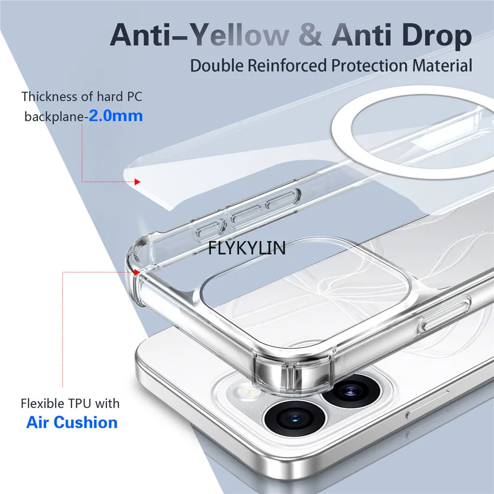 Magsafe Magnetic Anti-Fall Clear Shockproof Phone Case