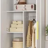 4-Door Wardrobe with Mirror & 2 Drawers, Armoire Wardrobe Closet with 2 Hanging Rods, Armoire Closet with Wooden Legs, Closet 6