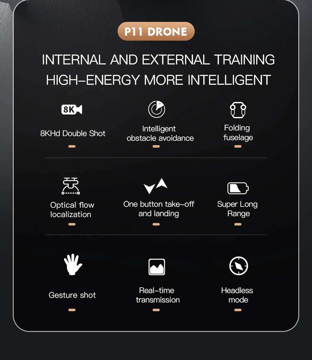 Description Picture 3 of itemIconic Brand P11 Pro Drone 5G GPS 8K Professional HD Aerial Photography Dual Camera Obstacle Avoidanc Brushless Quadrotor 10000M New