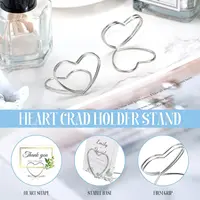 20pcs Double Heart Shape Metal Memo Holder Table Placecard Holder Photo Clip Card Stand Wedding Birthday Party Home Decoration 5