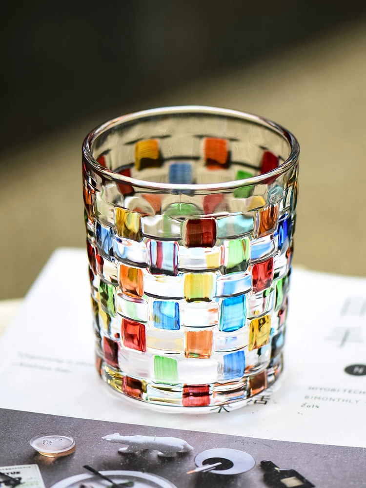Nordic Decompress Hand Painted Drinkware Sets Glass Cup Couples Water Juice Milk Cup Coffee Whiskey Wine Mouthwash Cups