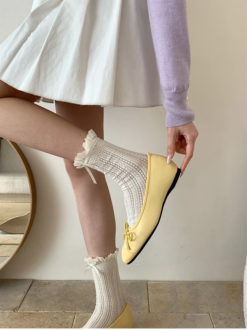 Spring Brand Women Flats Round Toe Shallow Slip On Ladies Casual Ballet Shoes Soft Sole Eelgant Dress Shoes