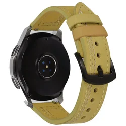 Elegant Leather Watch Band - Premium Sport Bracelet Strap, 20mm/22mm Adjustable Size for 20mm watchband (18 yellow)
