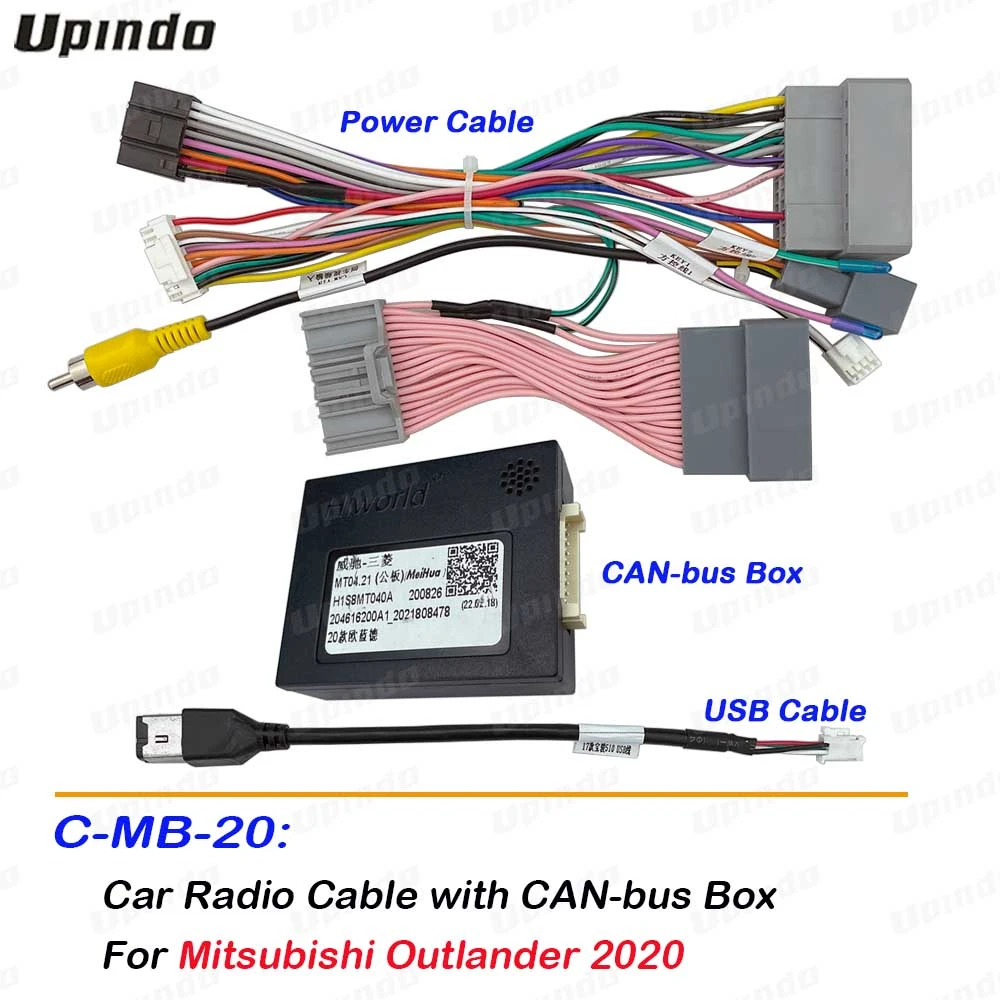 Car Radio Cable CAN Bus Box Adapter for Mitsubishi Outlander 2020 Wiring Harness Power Connector
