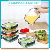 10 Pack Glass Meal Prep Containers Glass Airtight Food Storage Containers with Lids Pantry Kitchen Storage Containers for Lunch 4