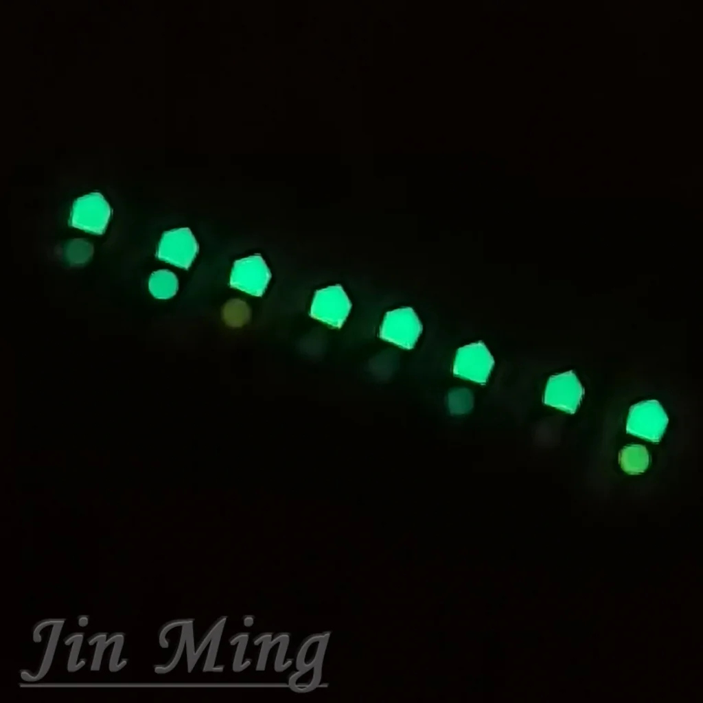 Premium Silver & Black 13mm Watch Hands with Green Luminous Finish