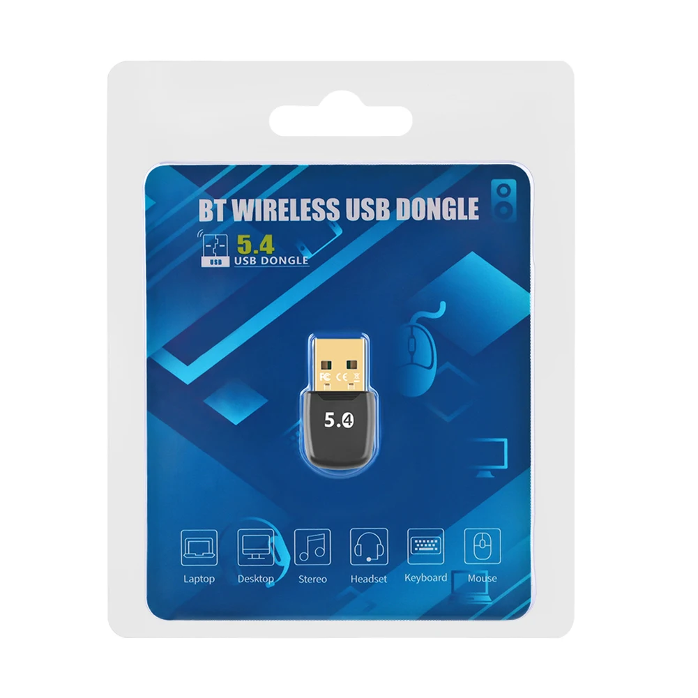 USB 블루투스 호환 5.4 어댑터 무선 USB 어댑터 드라이버 무료 무선 BT 5.4 동글 어댑터 (PC/노트북용)