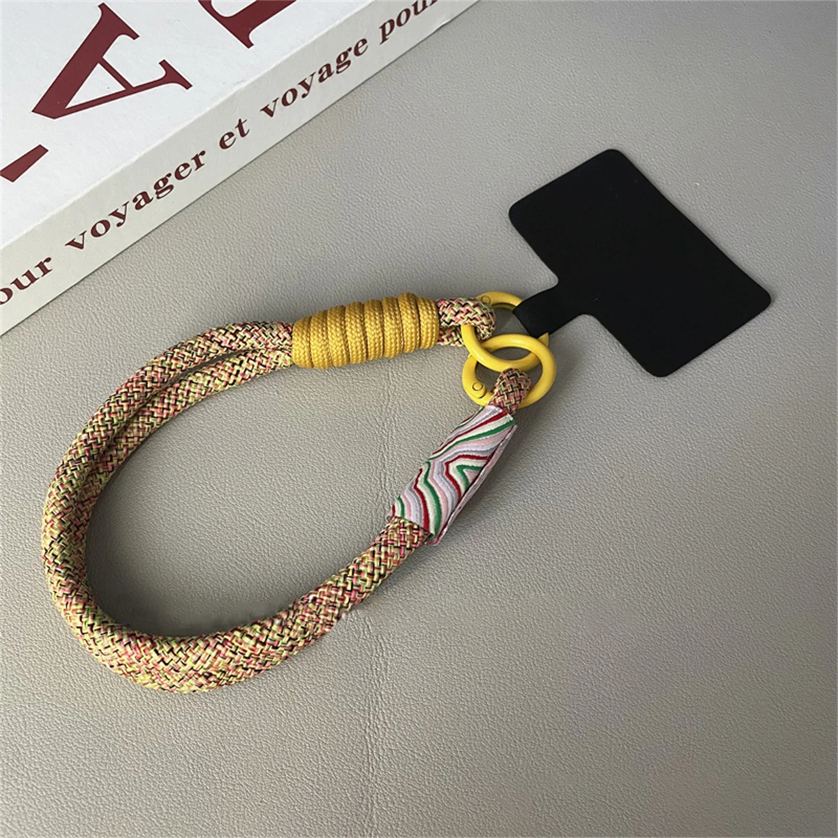 Retro Twist Rope Universal Phone Key Lanyard with Anti-Loss Wristband