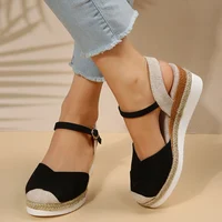 Women Closed Toe Wedge Sandals Women Summer Buckle Strap Gladiator Shoes Woman Fashion Espadrilles Platform Sandalias Mujer 2024 - Image 4