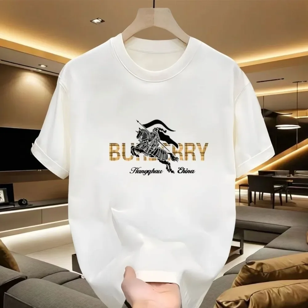 European Trendy Brand Short-sleeved T-shirt Men's Summer Round Neck Loose T-shirt Couple's Casual Printed Trendy Versatile Top