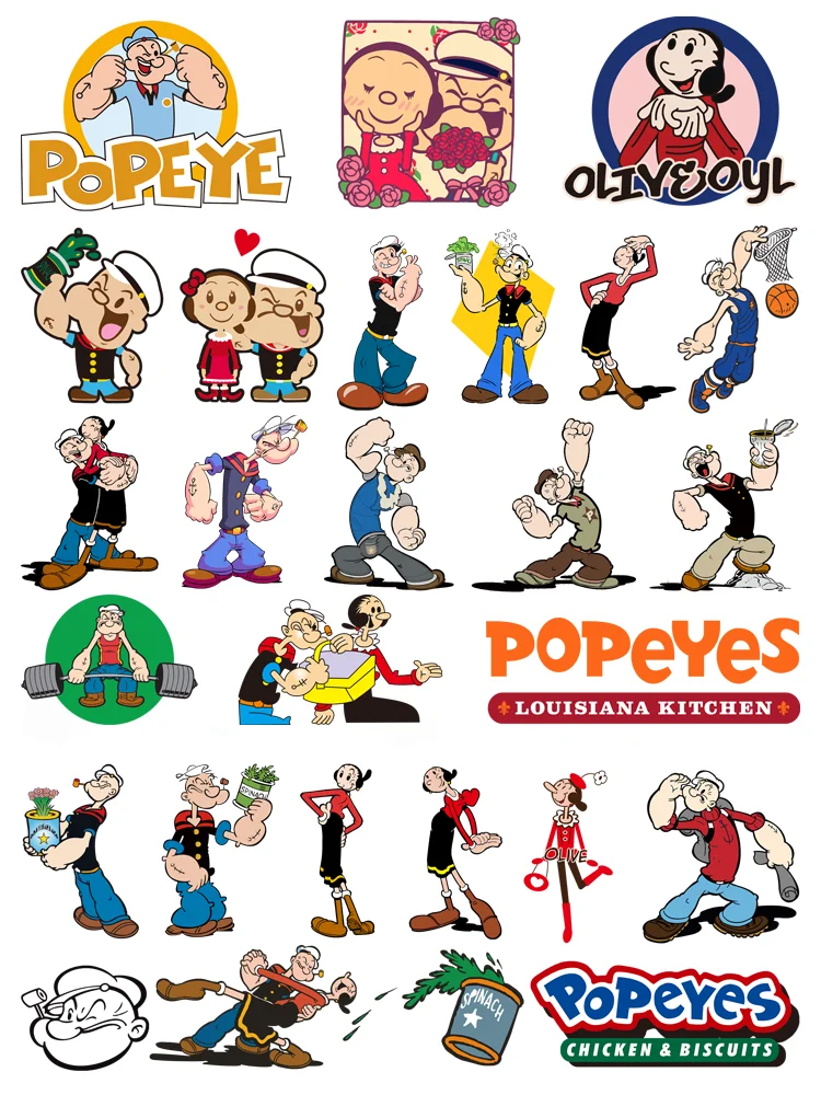 Kostenloser versand Cartoon Popeye, der Seemann Patches für kleidung Clip  Kunst DIY kinder streifen für jeans vinyl aufkleber - AliExpress
