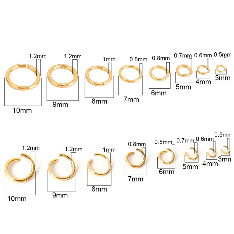 100-200pcs 스테인레스 스틸 오픈 점프 링 분할 링 커넥터 Diy 쥬얼리 찾기 액세서리 만들기 도매 용품