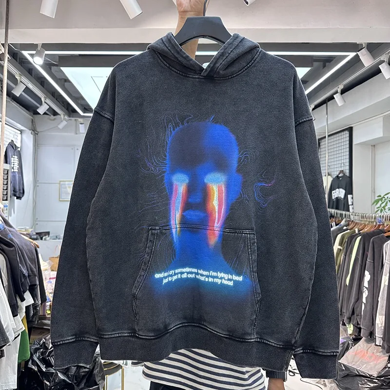 

Black hip-hop print hoodie