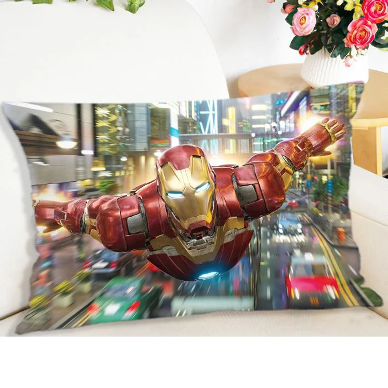 Superhero Iron Man printed Pillowcase Home Bedroom Room decoration Bed Sleeping Pillowcase Sofa Cushion Cover 40x60 50x70cm 2