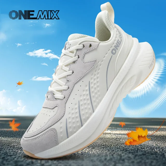 ONEMIX 2025 Winter Training Running Shoes for Men Sport Shoes Leather Warm Wear-resistant Female Jogging Shoes Walking Sneakers 2