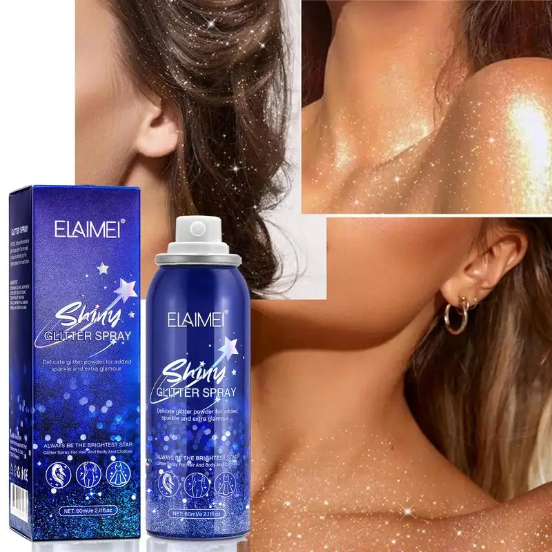 60ml New Long Lasting Hair Body Glitter Spray Sparkly Shimmery