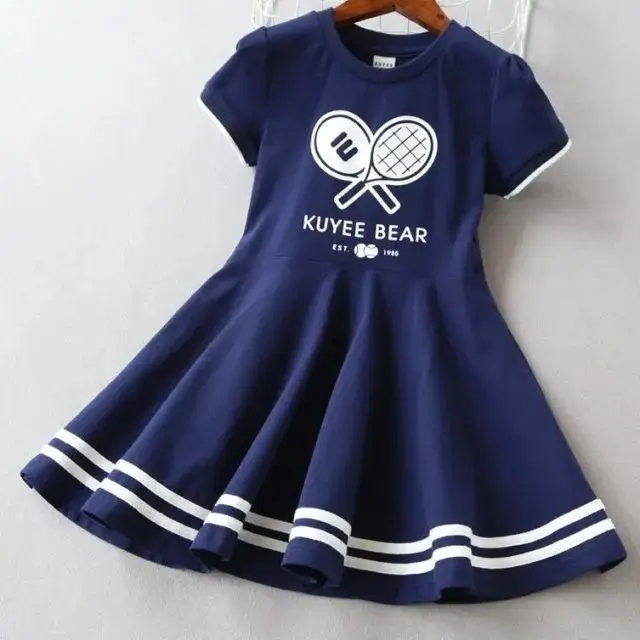 

2024 Summer baby Girls under Dress Clothes white t-shirt dress girl sports running spring teenager 3 4 5 6 7 8 9 10 12 year