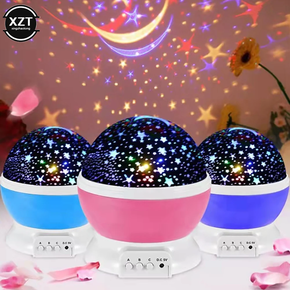 

Rotating Night Light Projector Lamp Starry Sky Star Unicorn Children Kids Baby Sleep Romantic Led Projection Lamp USB/AA Battery