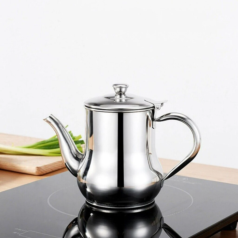 

Stainless Steel Oilcan 11Ounce Consumption Each Durable Recycle Household Oils All-steel Handle Comfortable Feel