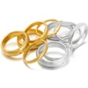 1pc 18k Gold Plated Stainless Steel Elasticity Polish Thick Bracelet Trendy Hip-Hop Metal Bangle Unisex Jewelry Gifts 60mm 1