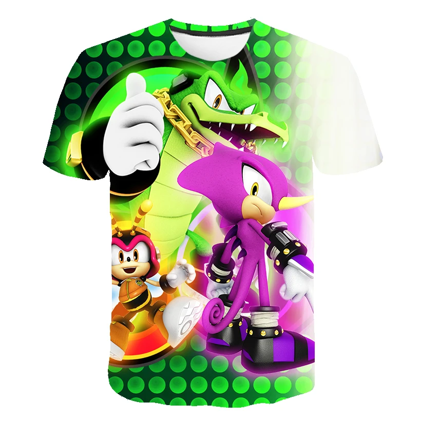 2022 New Sonic Pattern Kids T-shirt 3D Round Neck Casual Niche Design Clothing Kids Anime Super-Sonic Short Sleeves T shirt