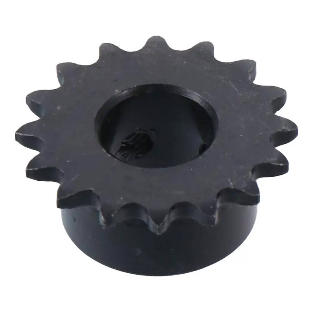 Uxcell 12 Tooth Roller Sprocket B Type, #25 Chain, Single Strand 1/4" Pitch, 5mm Bore Black Oxide C45 Carbon Steel With Set Screws For ISO 04C
