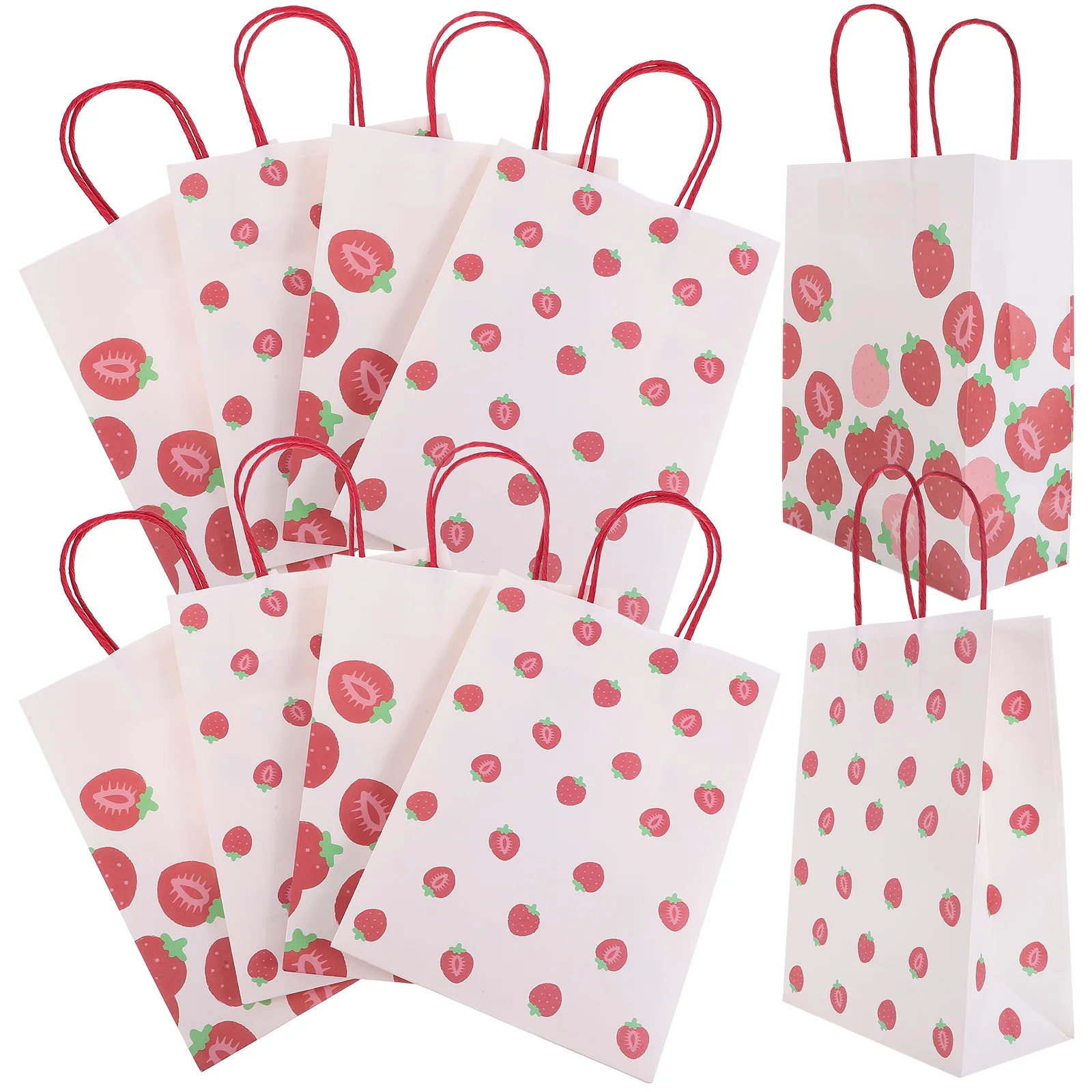 

10 pcs Strawberry Gift Bag Paper Gift Bags Portable Gift Bag Party Favor Bags Party Treat Bags with Handles