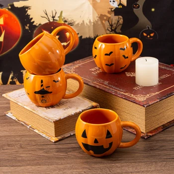Halloween Pumpkin Ceramic Cup 1