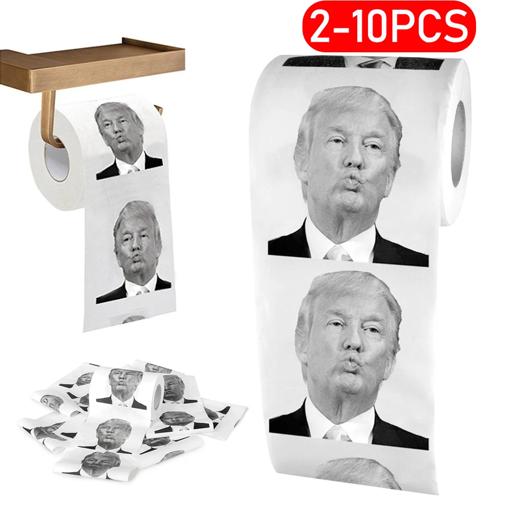 2-10pc Humor Toiletily Paper Creative Funny Toiletily Paper Pure Wood Pulp Non-fading Prank Bathroom Toilet Roll Tissues