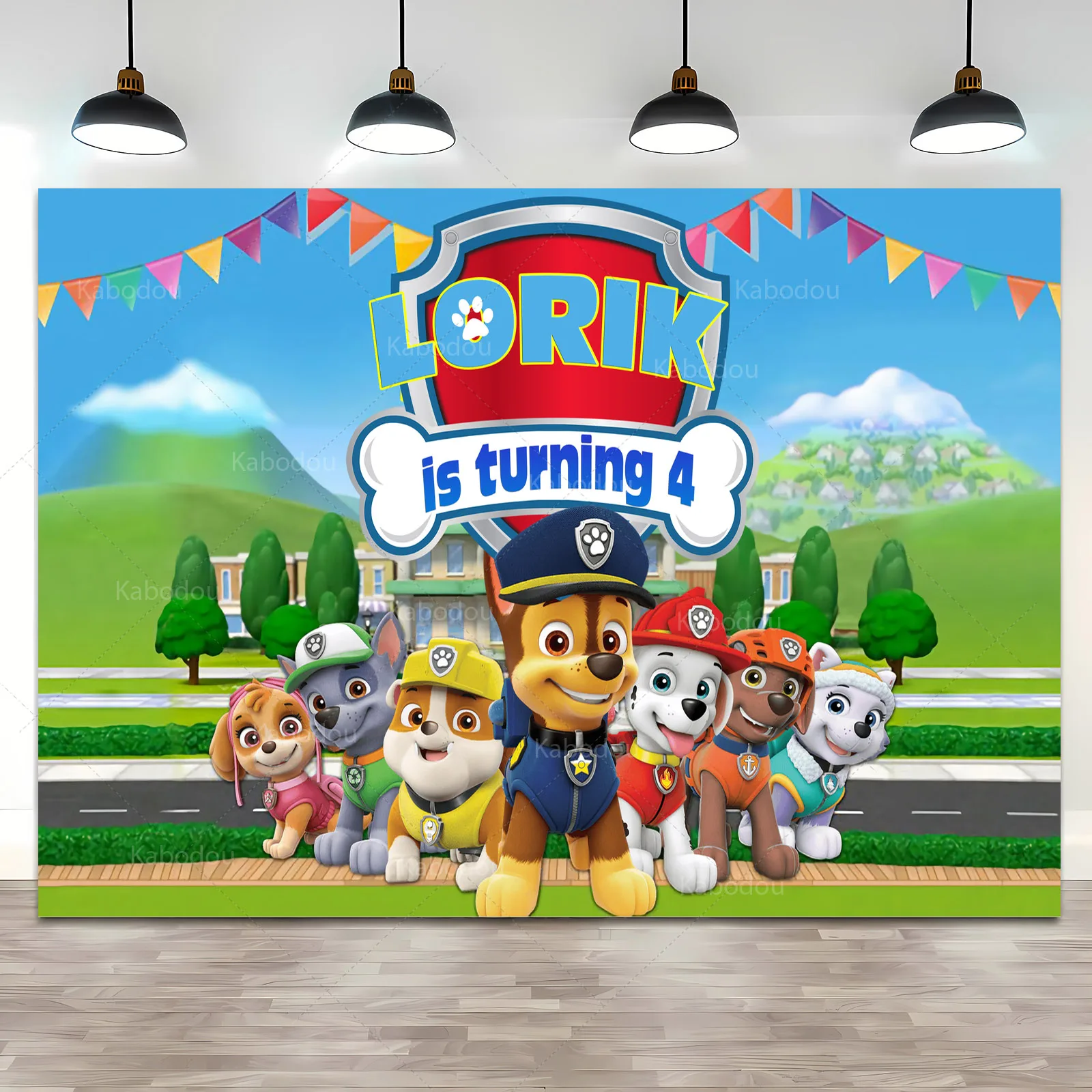 Fondo personalizado con nombre de la patrulla canina para niño, decoración  de fondo para fiesta de cumpleaños, cartel de cachorro, estudio fotográfico  - AliExpress