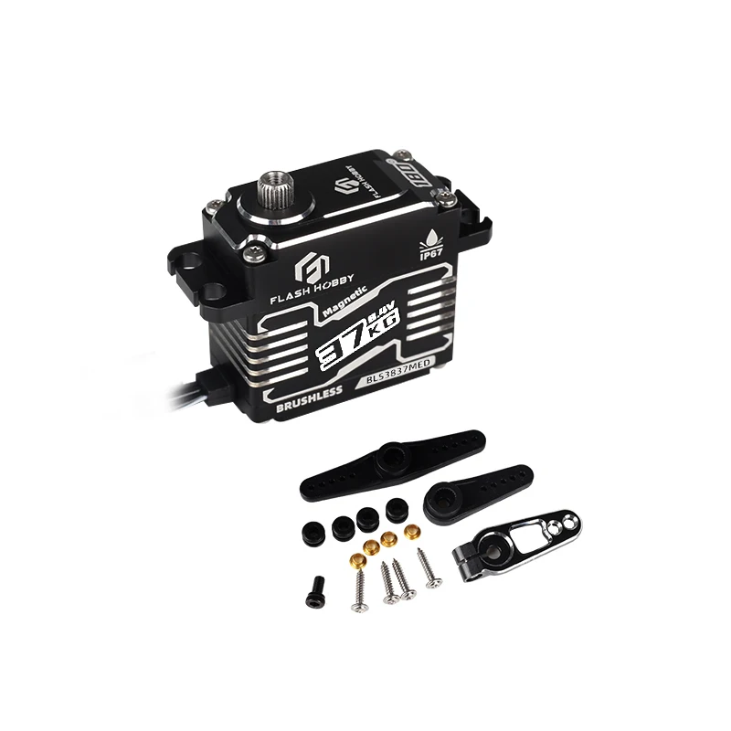 

FLASH HOBBY 8.4V 37KG 48KG 58KG Brushless servo 14 Bit Magnetic Encoder Servo with 1/8 1/10 RC Car parts