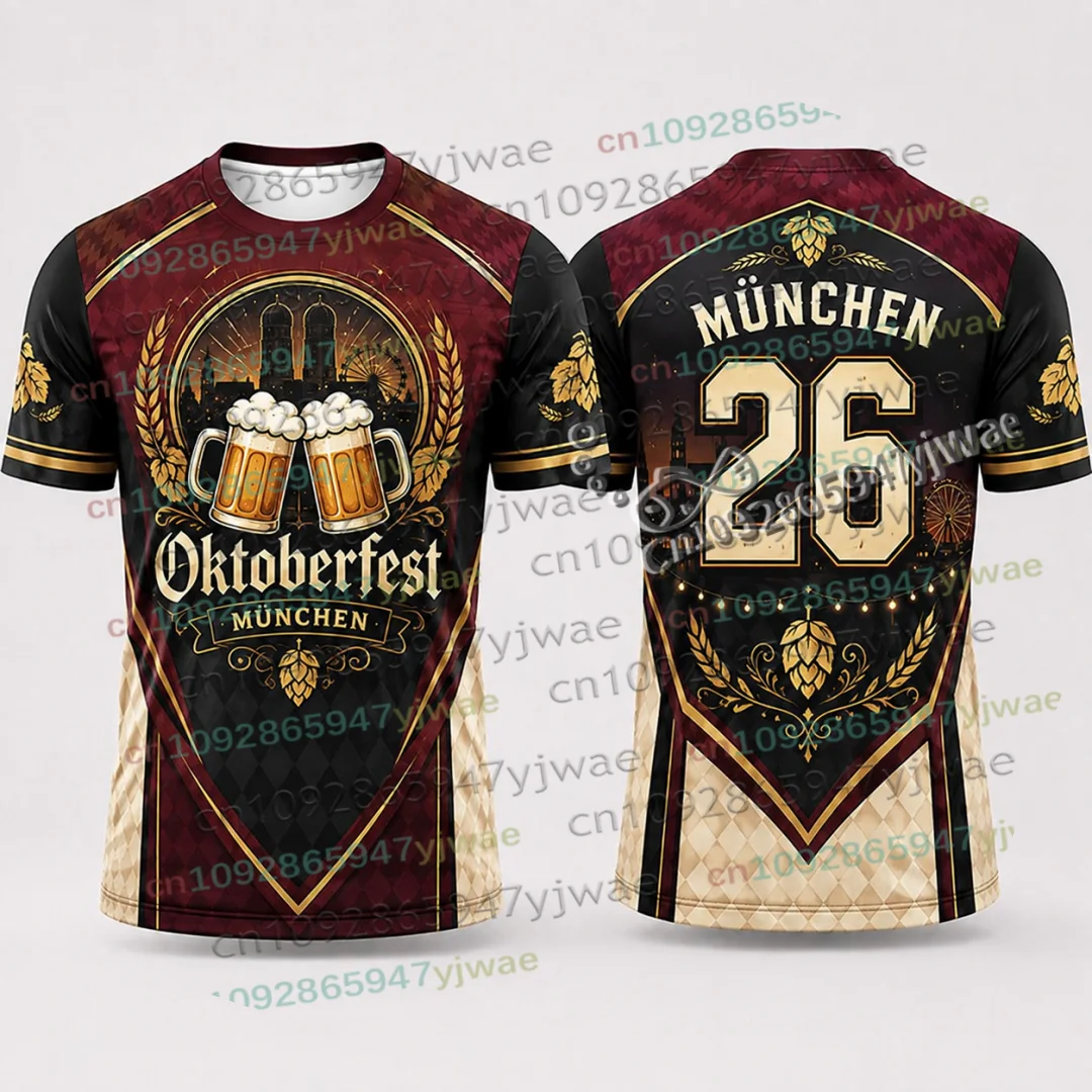 2026 Lustiges Deutsches München Oktoberfest-Shirt Bierfest-T-Shirt Festival Streetwear Urlaub Party Freizeit-Oberteil Eltern-Kind-T-Shirt