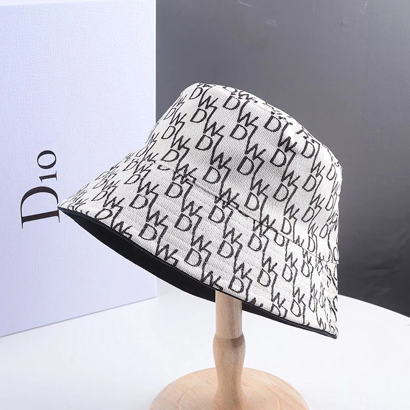 New Rhinestone Letters Bucket Hats For Women Summer Sunscreen Panama Sun Hat Outdoor Pure Cotton Fedoras Fisherman Beach Cap ladies bucket hat