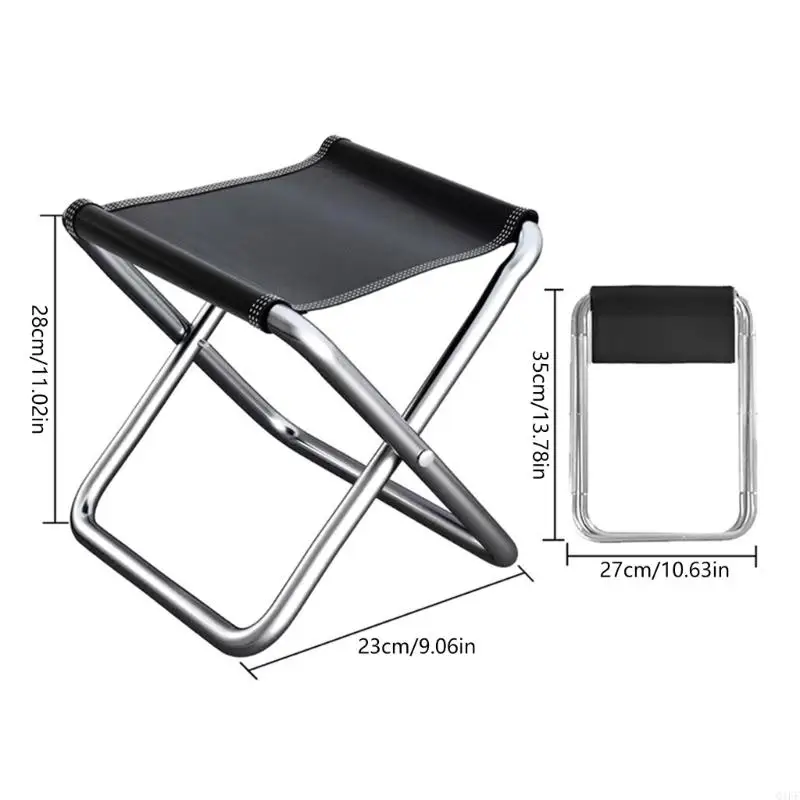 Q1FF Lightweight Aluminum Alloy Chair Camping Foldable Stool Collapsible Fishing Stool Small for Adults Kids, Outdoor