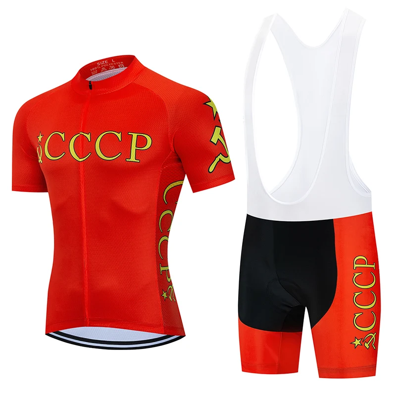 

2023 команда CCCP Велоспорт Джерси короткий рукав гелевый нагрудник НАБОРЫ MTB Maillot гоночная Униформа горный велосипед одежда летние мужские спортивные костюмы