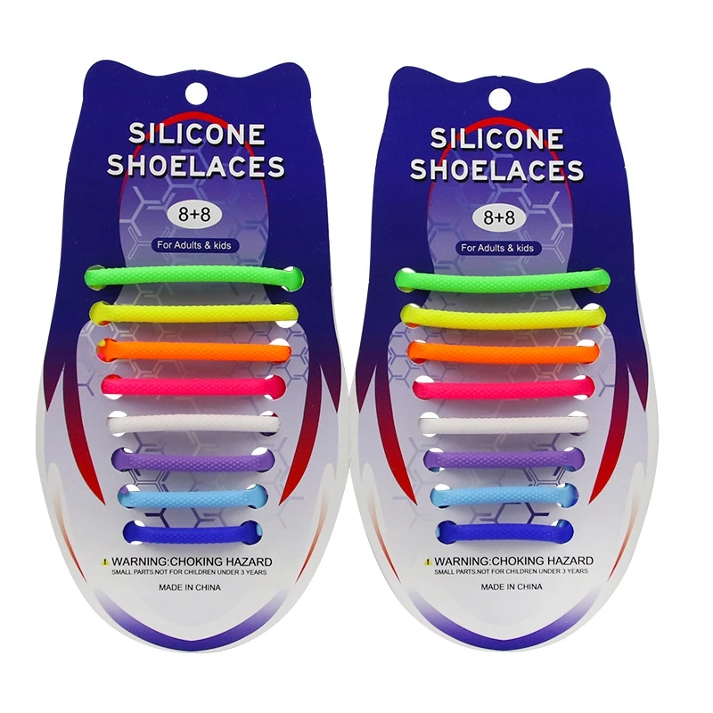 2PC Unisex Lazy Shoe Laces No Tie Silicone Elastic Sneaker Shoelaces  Colorful ☆