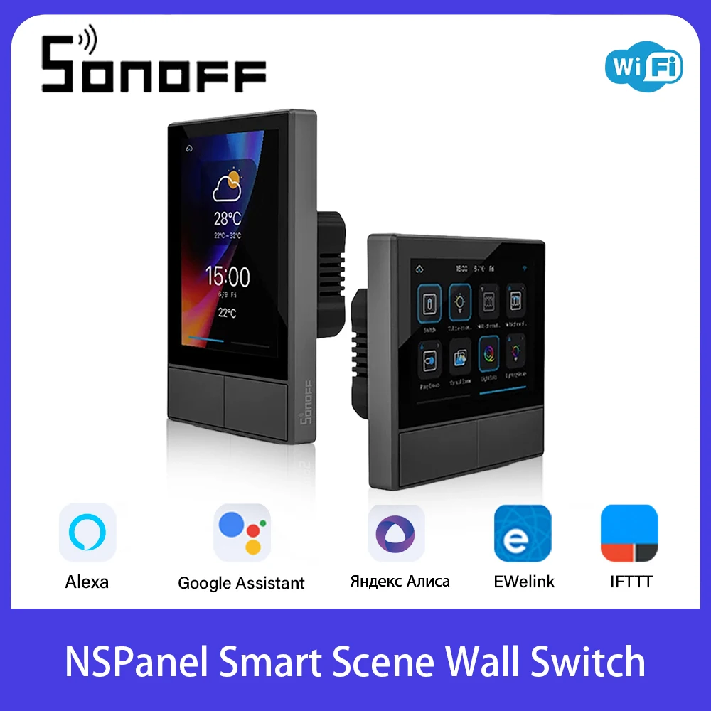 Sonoff Nspanel Eu/ Us Wifi Smart Scene Switch Termostato Temperatura All-In-One Control Smart Home Touch Screen Funziona Con Alexa
