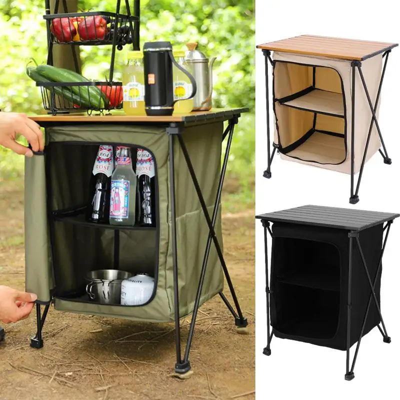 Folding Outdoor Cooking Cupboard Storage Organizer 1