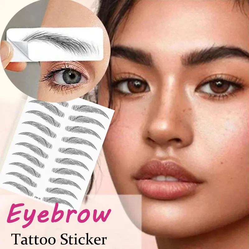 

4D Hair Like Eyebrows Stickers Makeup Waterproof Eyebrow Tattoo Sticker Long Lasting Natural Fake Eyebrow Stickers Cosmetics
