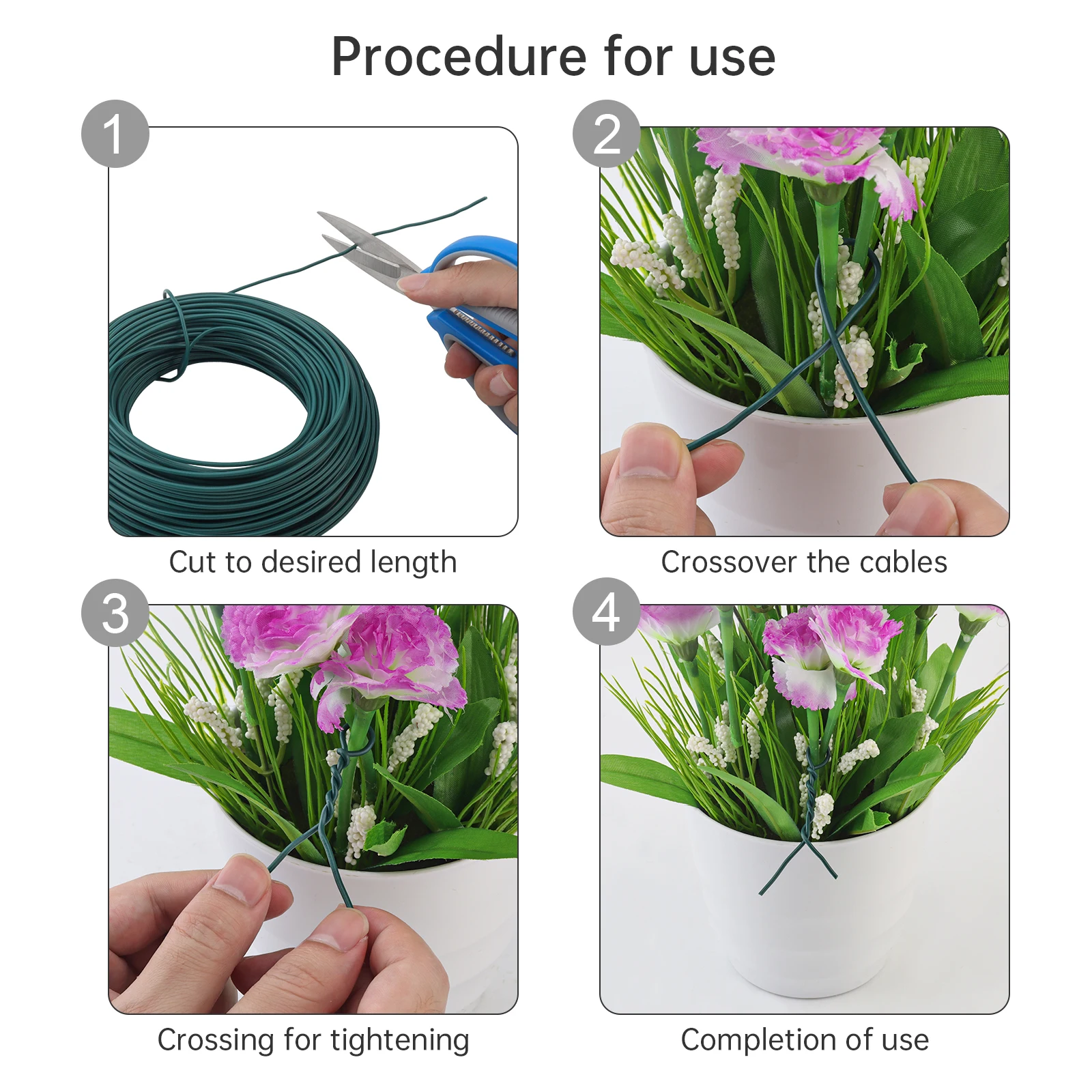 Plastic Wrapping Twig Trapping Wire Gardening Cable Ties 2mm x 50m Tying Wire for Gardening Flower Plant Twine Support Strap Tie