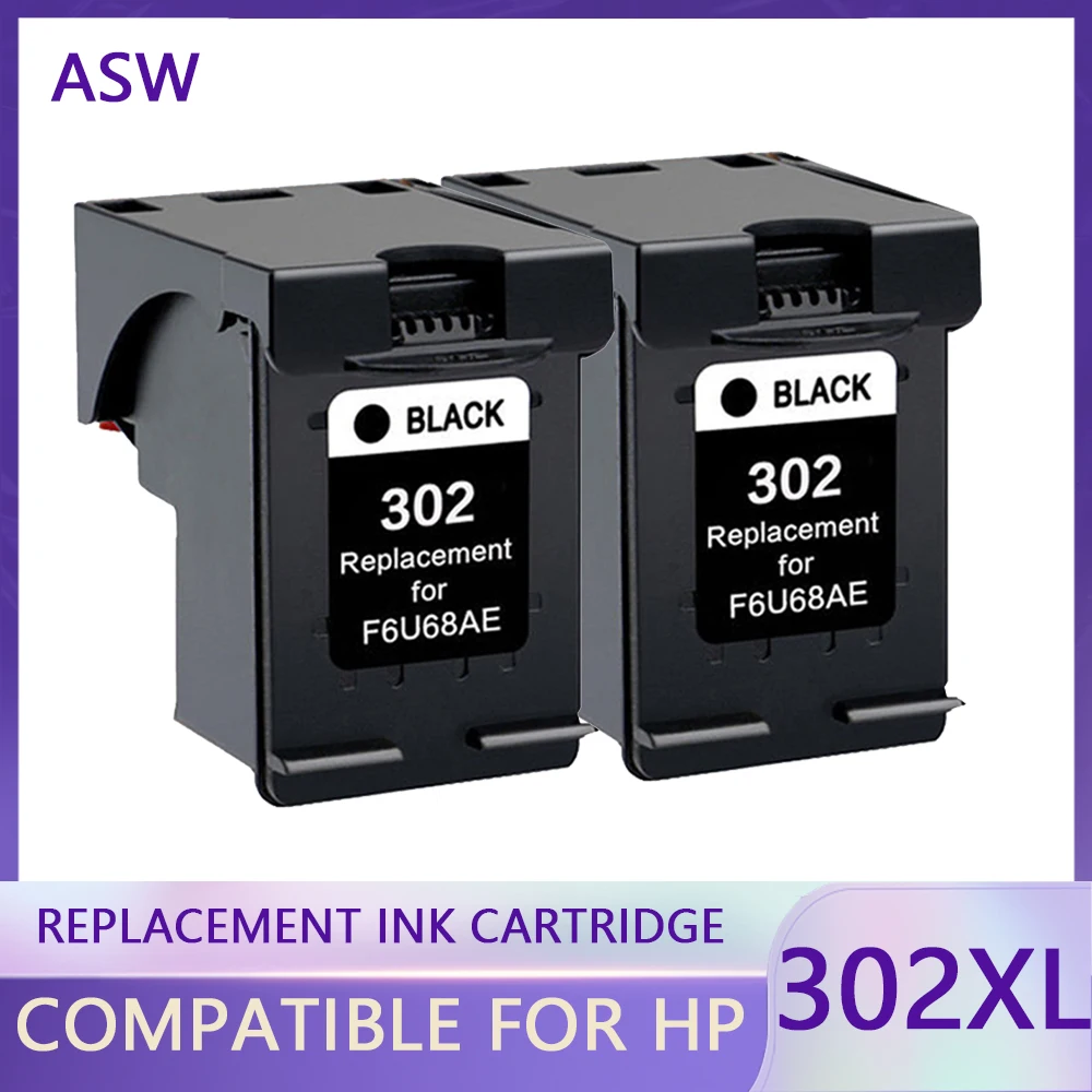 

ASW Black 302XL Ink Cartridge Replacement for HP 302XL 302 Deskjet 1110 2130 1112 3630 3632 Officejet 3830 3831 3833