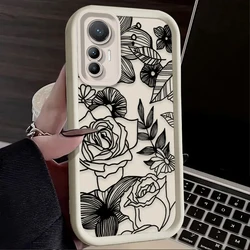 Retro Black Flower Phone Case - Elegant Protective Cover - POCO M5S (1)