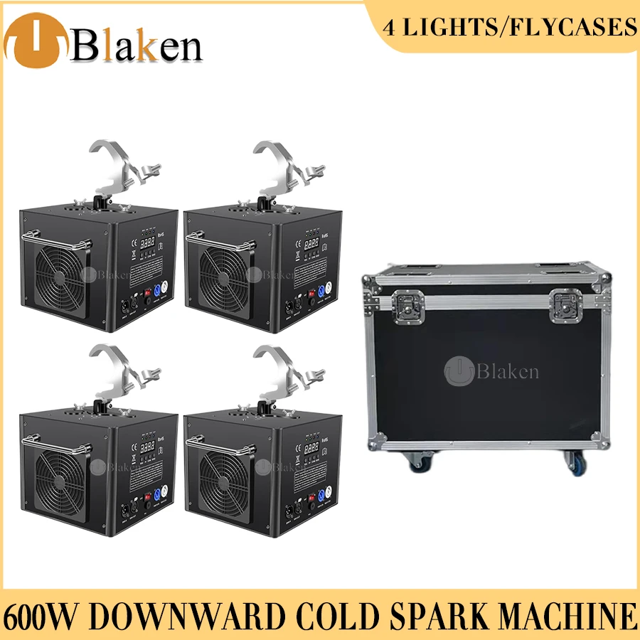 4 Pezzi Appesi A Scintilla Fredda Rotante Capovolta Con Flycase Sparkler Elettronico Sparkular 600W Fuochi D'Artificio A Cascata