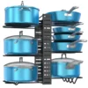 Pot Rack Organizer Under Cabinet,8 Tier Adjustable Pot Organizers Inside Cabinet,Pan Storage Organizer Rack for Storing Pots Pan 1