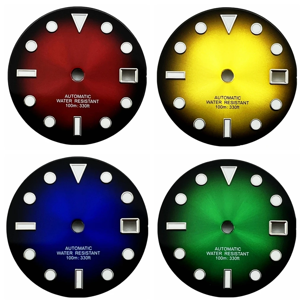 Quadrante Orologio 29mm Tandorio Per Movimento Seiko NH35 NH36 – Lume Verde, Corona 3H/3.8H/4.1H