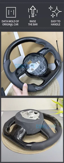 Volante In Fibra Di Carbonio Per Audi A4 A5 S4 S5 2008-2010 - Design A D Con Cuciture Rosse - Foto 2