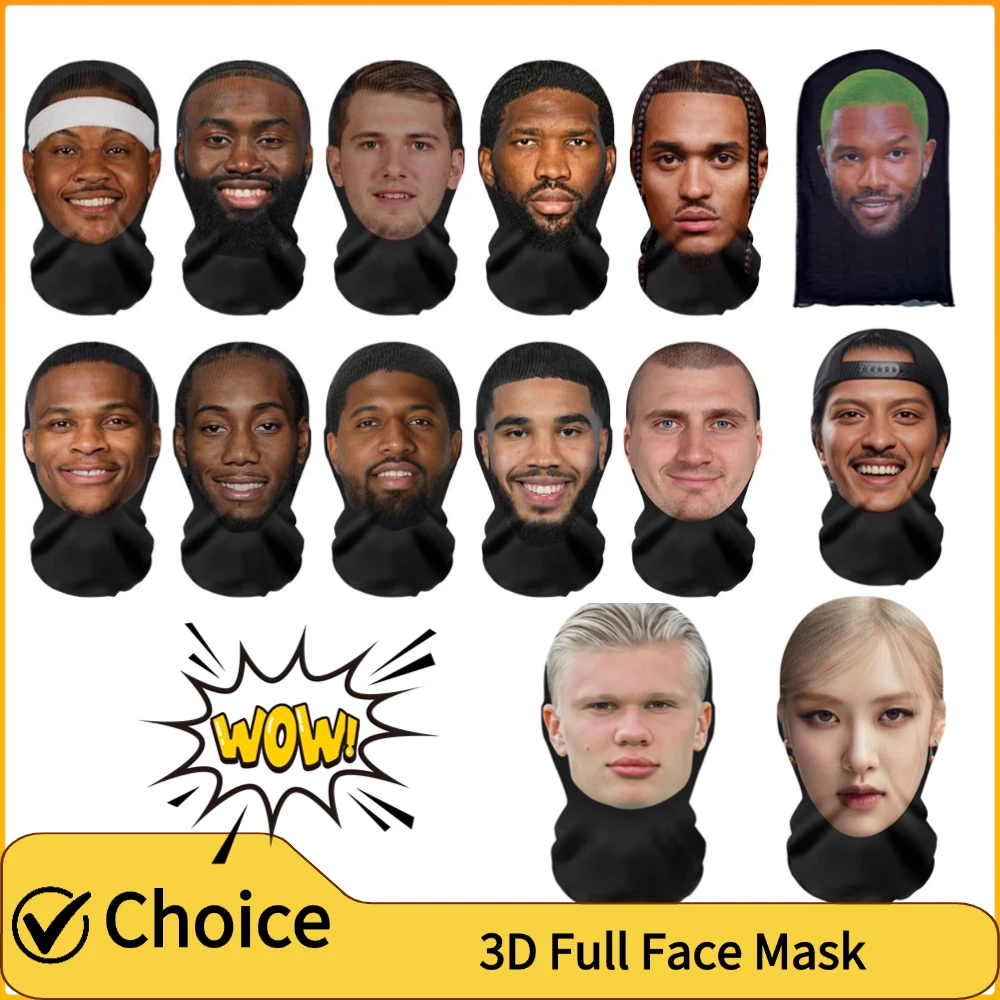 3D Printed Full Face Celebrity Character Cosplay Mask