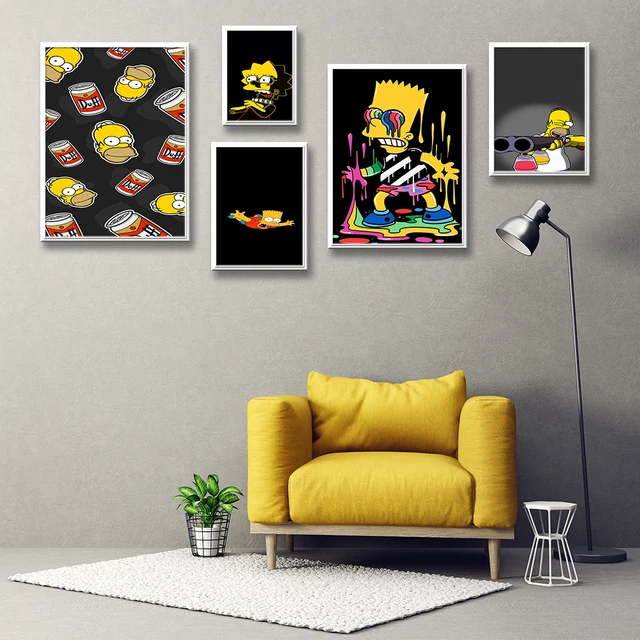 Nordic Simpson Nordic Posters And Prints Wall Art Canvas Painting Painting Wall Picture Bathroom Decor Wall Decor