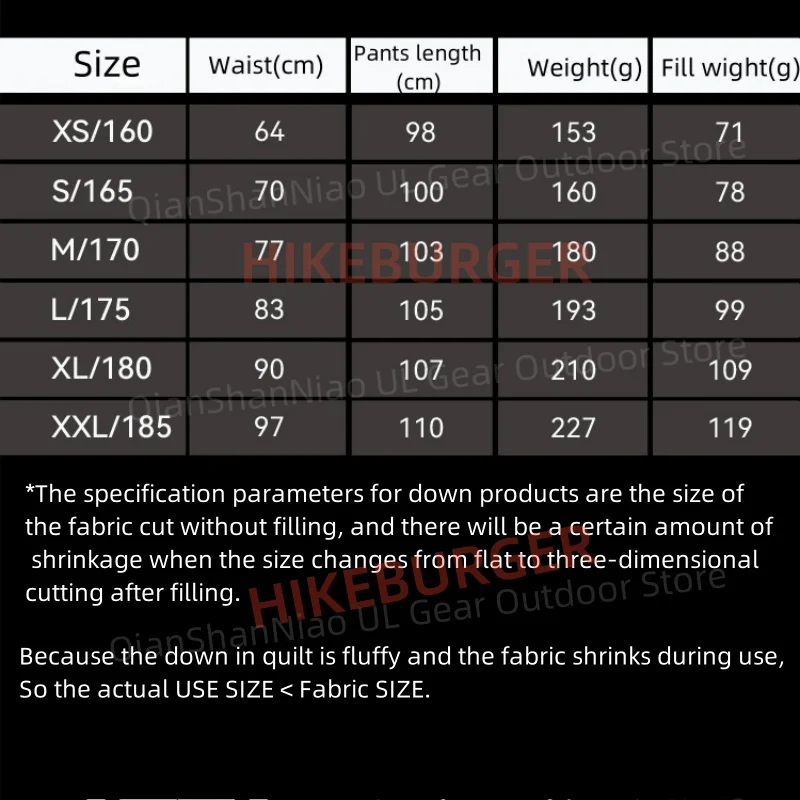 Ice Flame NXT 800FP Down Pants Outdoor Ultralight Duck Down Pants Portable Camping Hiking Thermal Inner UNISEX down pants
